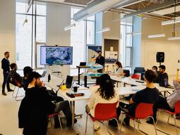 Heshan presenting about AI4Rail at Ingenuity Labs.