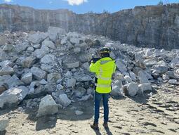 Imaging fragmented rock at Eker quarry.