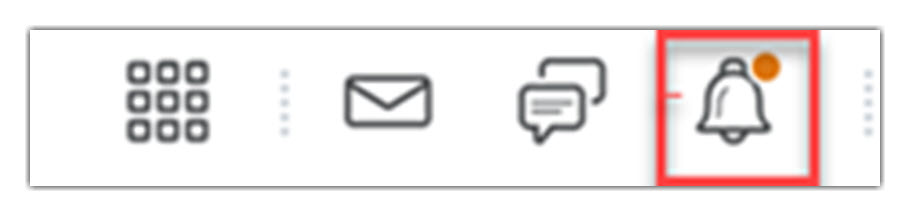 Image highlighting the bell icon that is located in the mini bar tools