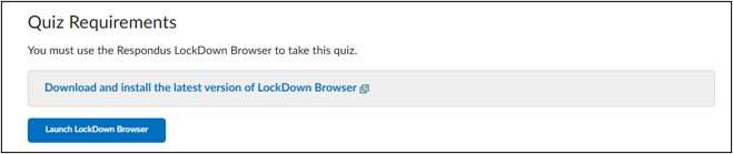 Quiz requirements. Prompting you to download and install the latest version of the software.