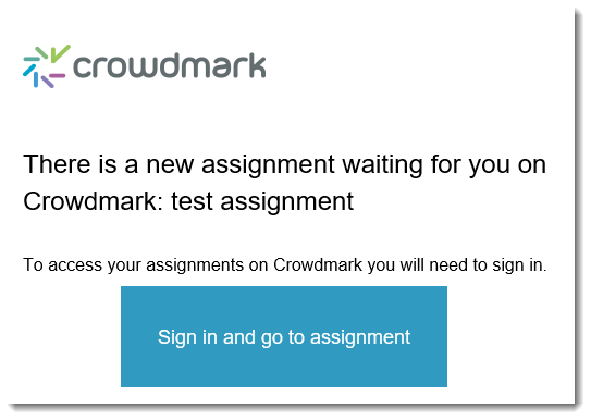 "Screenshot of Crowdmark Assignment Notification"