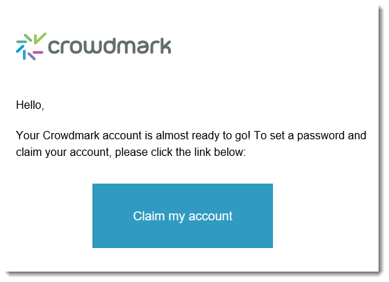 "Screenshot of Crowdmark claim account page"