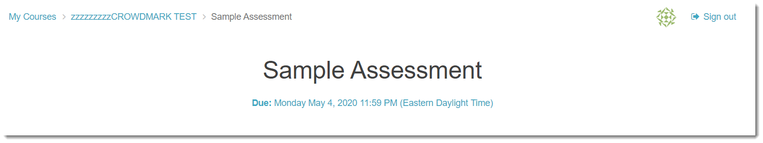 "Screenshot of Crowdmark Assessment Example"