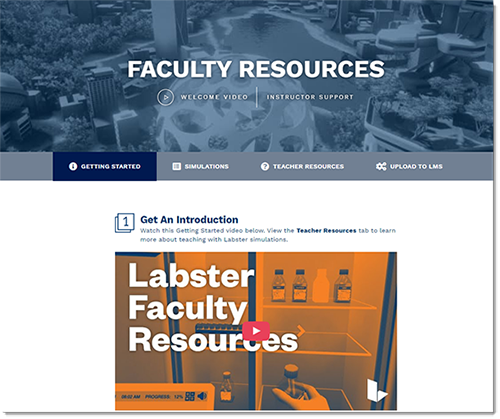 "Screenshot showing link to Labster Faculty Resources Site"