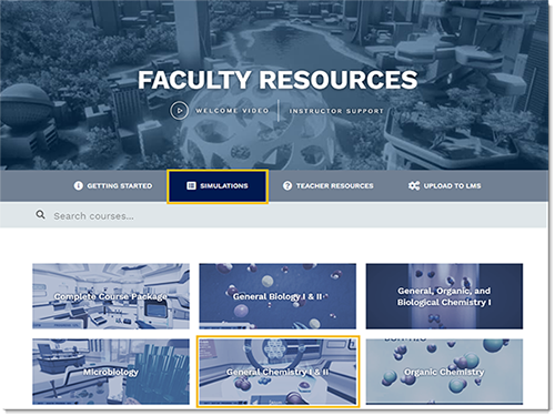 "Screenshot showing link to Labster Faculty Resources Simulations"