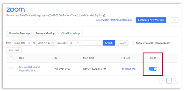 Cloud recording instructor view