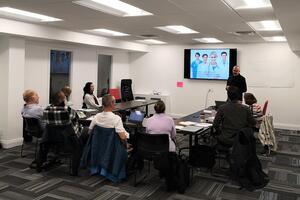 Wings participants listening to workshop presenter, Andrew Jackson