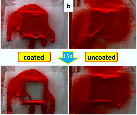 Coated and uncoated paint samples comparison