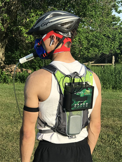 Qubit product on a person's back