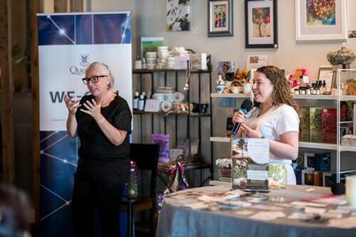 Shyra Barberstock speaking at the WE-CAN event