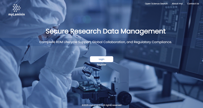 Login screen of the myLaminin platform