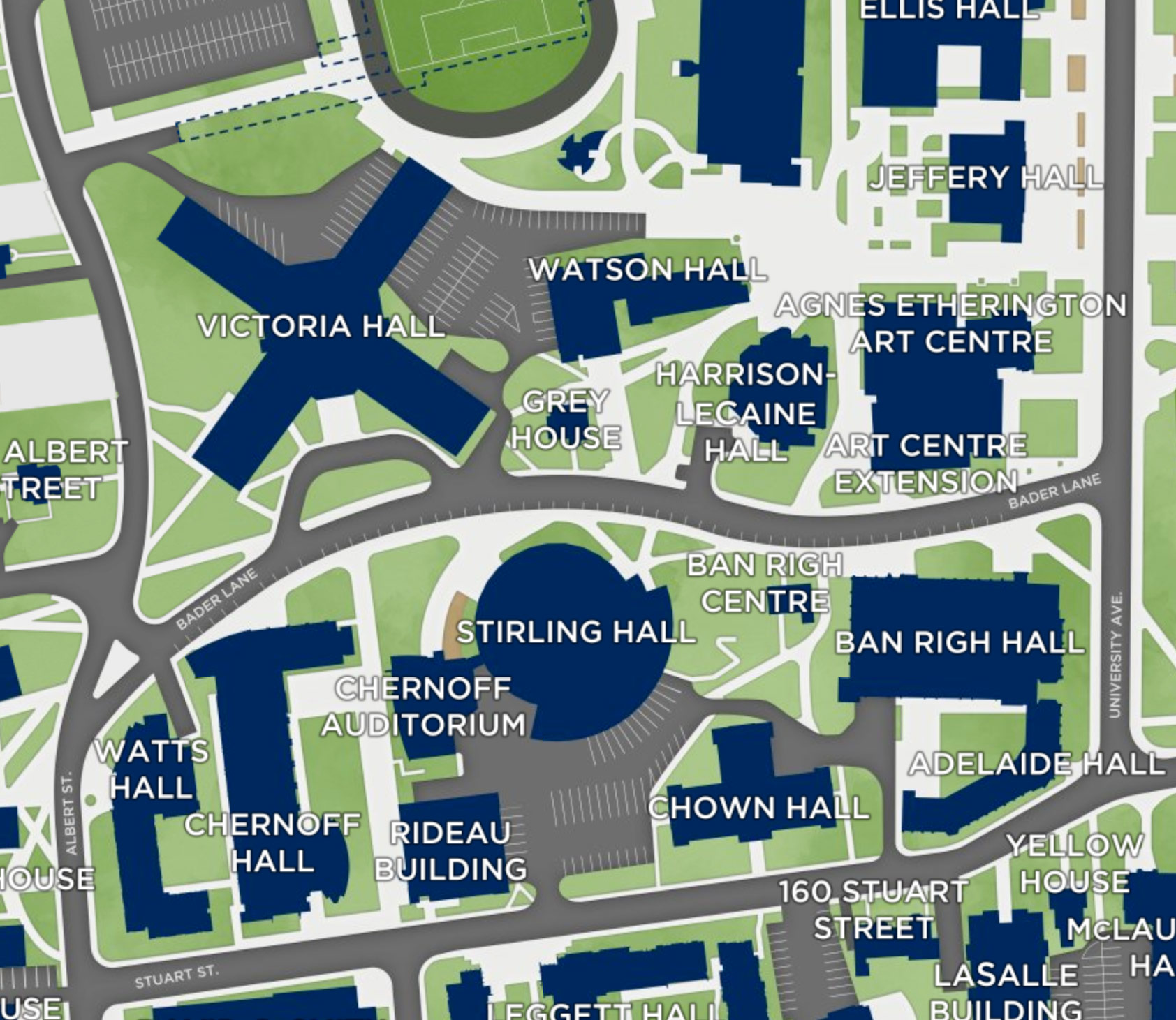 Interactive Map of Queen's University and Stirling Hall