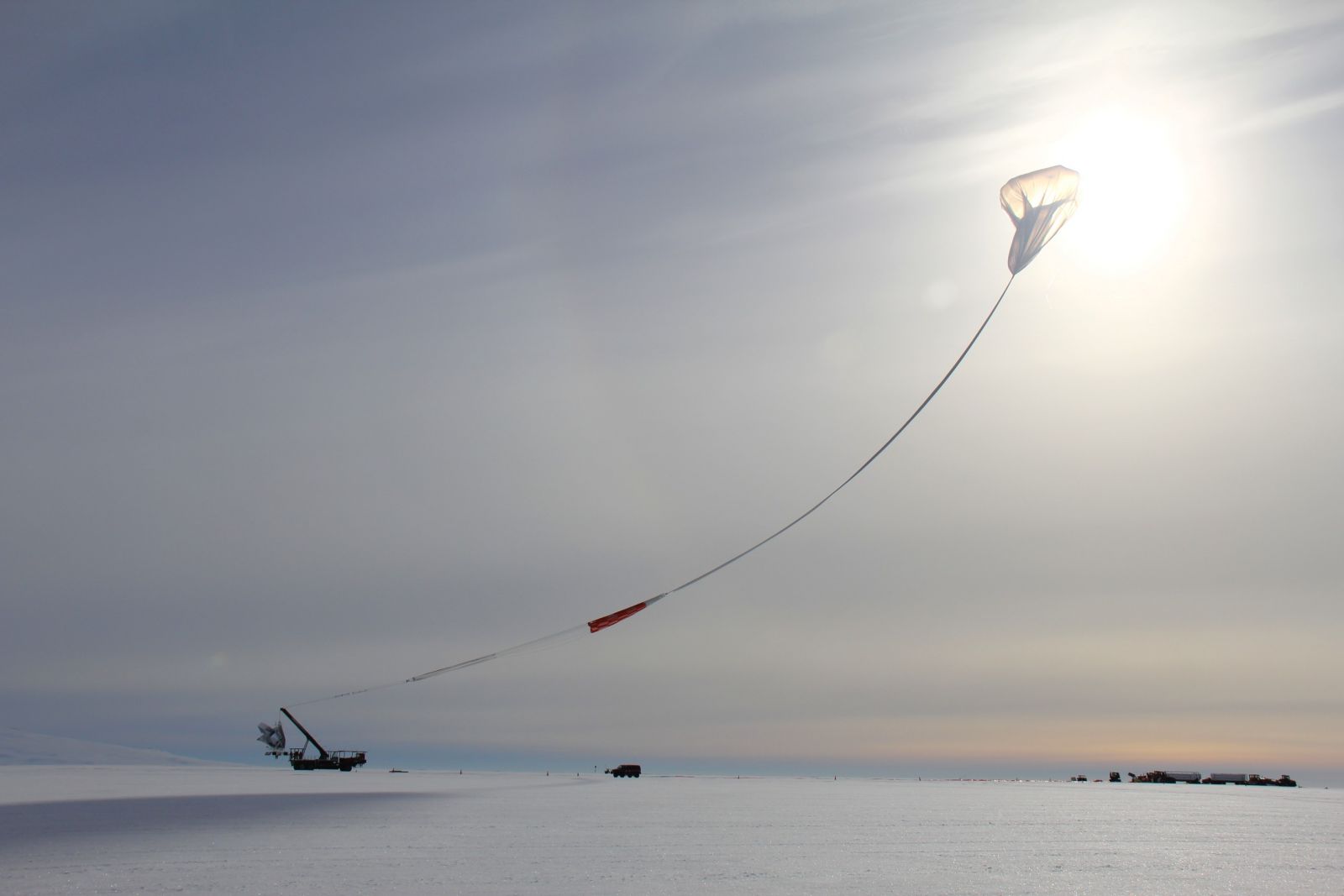 2012 Launch of the BLASTPol balloon-borne telescope from NASA's Long Duration Balloon facility near McMurdo Station, Antarctica (Image credit: Steven Benton)