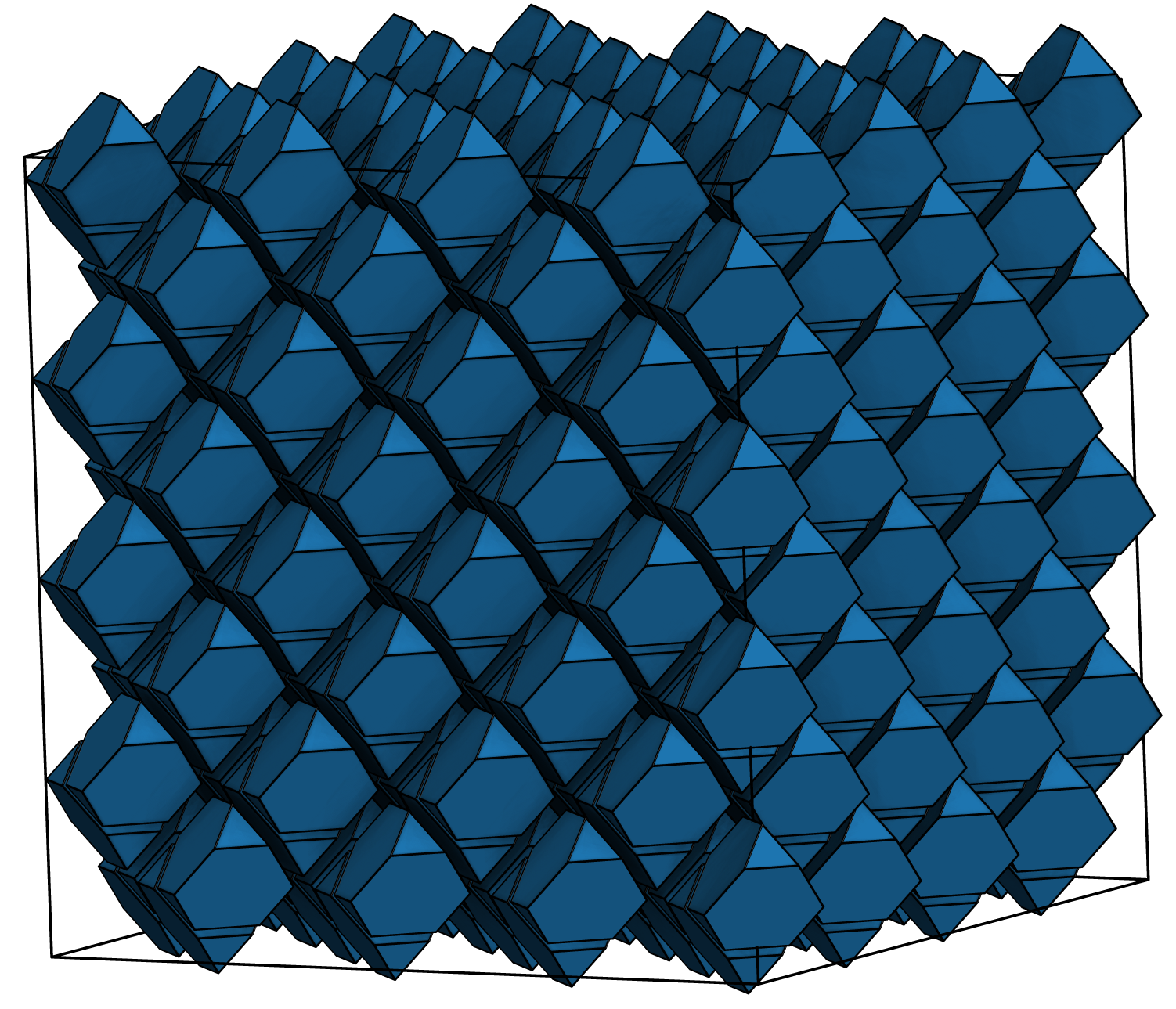 Truncated tetrahedra in a diamond structure.
