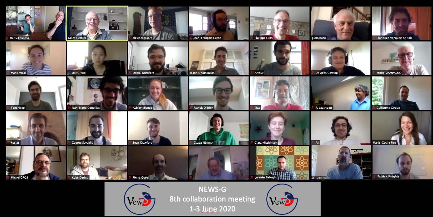 8th NEWS_G Collaboration meeting online from June 1 - 3 2020