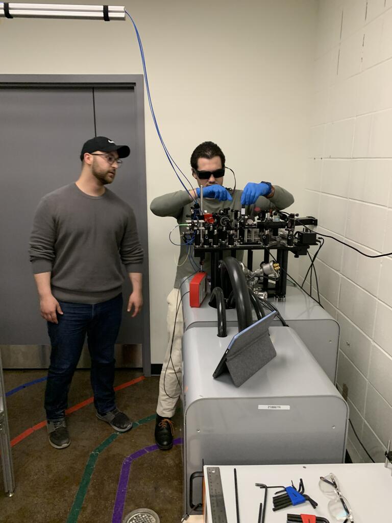 Andrew observing Tristan