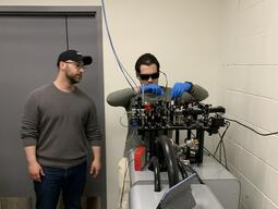 Andrew observing Tristan