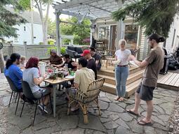 Group eating yummy food