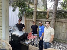 The boys grilling
