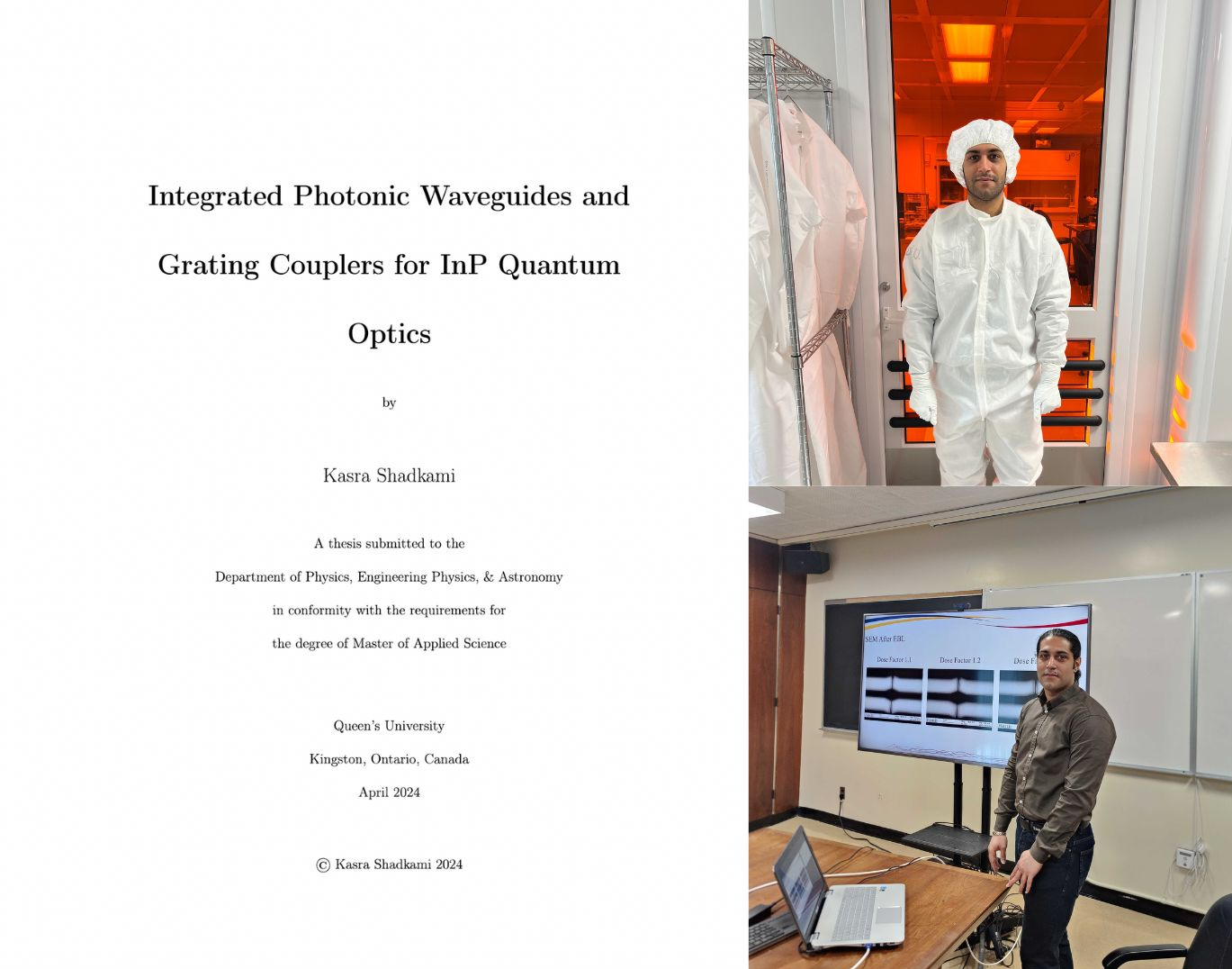 Kasra's thesis, Kasra at NFK and defending his thesis