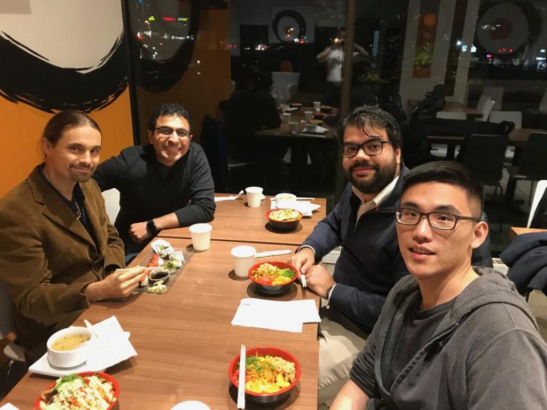 October 2019: Dinner with Prof. Lukas Chrostowski (UBC) after presenting at the Active Silicon Photonics Fabrication
