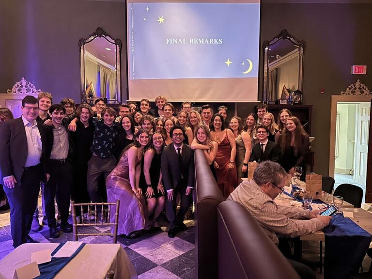 Many of the 3rd year engineering physics students gathering for a Sci'24 photo!