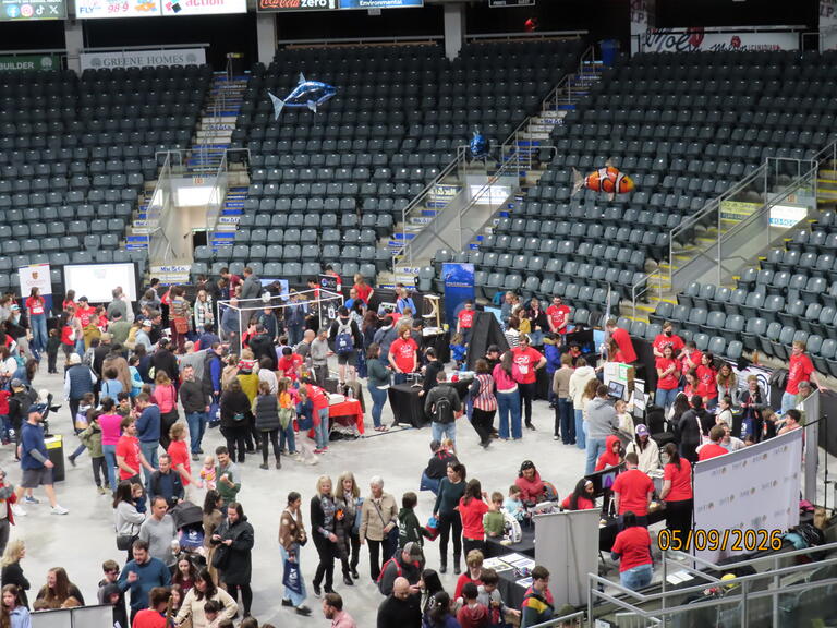 Another view of the main station at the Slush Puppie Place for 2026 Science Rendezvous Kingston event.
