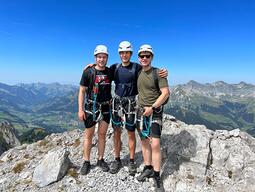 Climbing in the Swiss Alps in Rougemount.