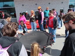 The gravity table was a popular demonstration at our outdoor station.