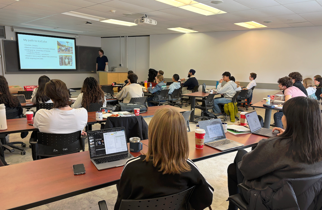 Students in at 2026 IceCube Masterclass at Queen's University in KIngston, Ontario.