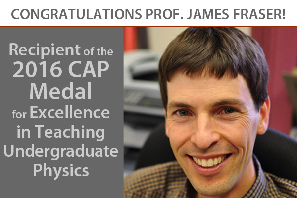Prof. James Fraser wins the 2016 CAP Medal