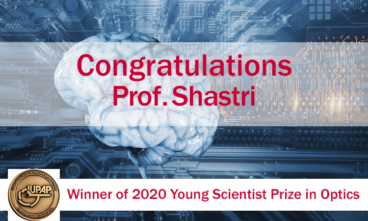 Prof. Shastri receives 2020 Young Scientist Prize