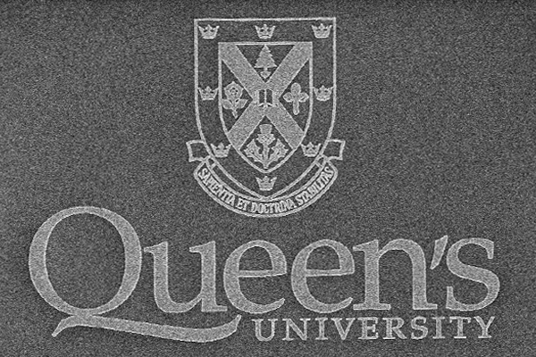 Queen's logo is 67 microns wide making it the smallest Queen's logo ever using electron beam lithography and metal deposition.