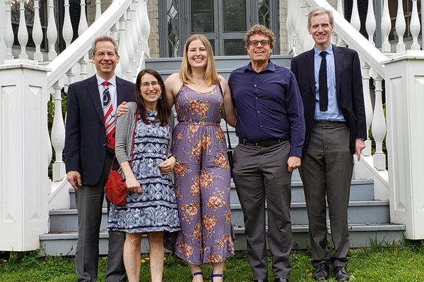 Erin Crawley with her parents and Prof. Marc Dignam 