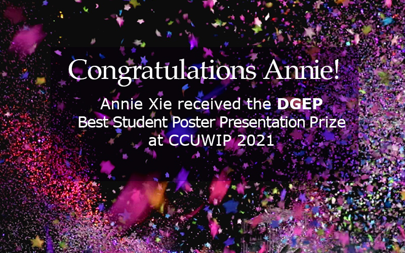 celebrating Annie's achievement at the CCUWiP 2021