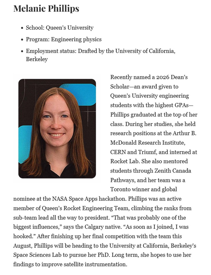 Melanie Phillips was featured in an article by The Logic, Canada's Business and Tech Newsroom on 12 of Canada’s leading science and engineering innovators from the class of 2026.