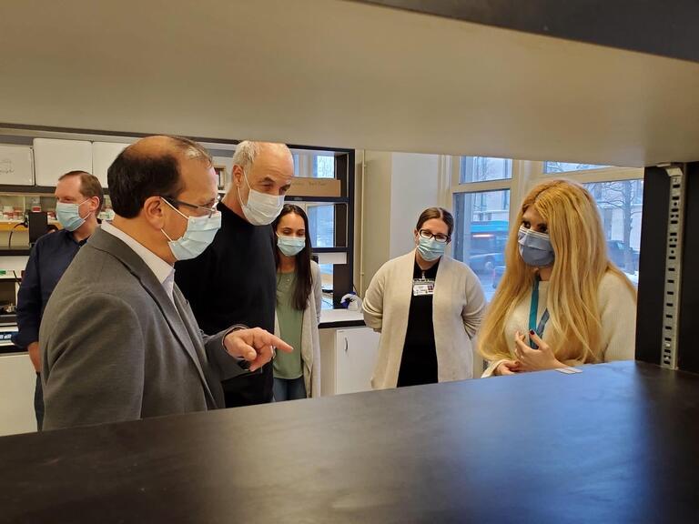 Mahsa sharing her work