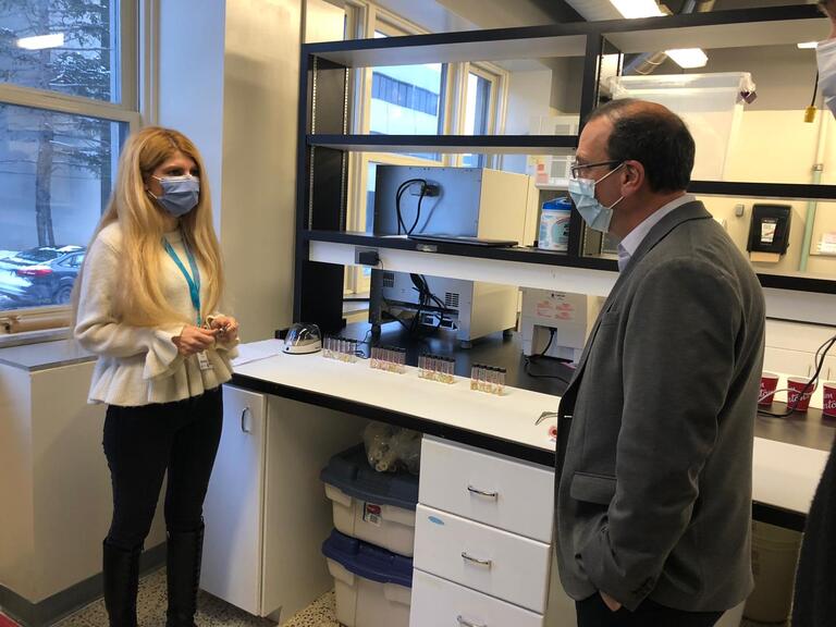 Mahsa sharing her work