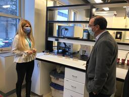 Mahsa sharing her work