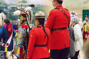 RCMP officers at a ceremony