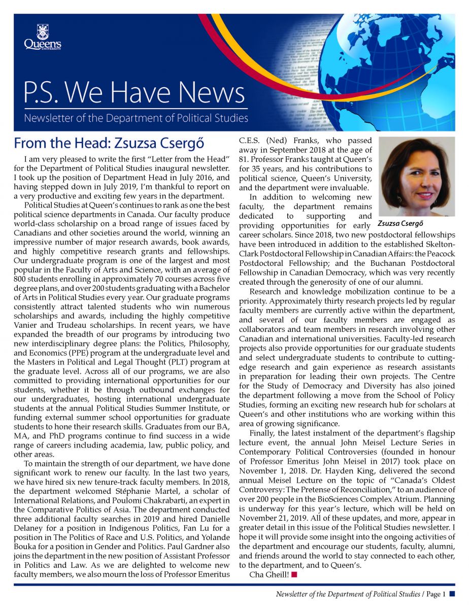 P.S. We Have News - Issue 1 - 2018-19
