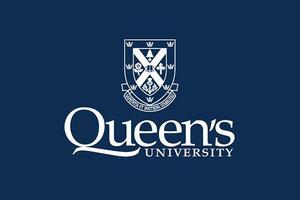 queen's logo on a navy background
