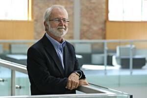 Principal Deane in Mitchell Hall