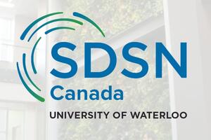 SDSN Canada in blue text with the words University of Waterloo below in black