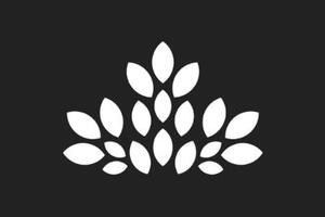 Black background with white leaf shaped spots