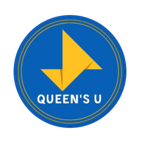 ENACTUS Queen's logo:  blue and yellow circle.