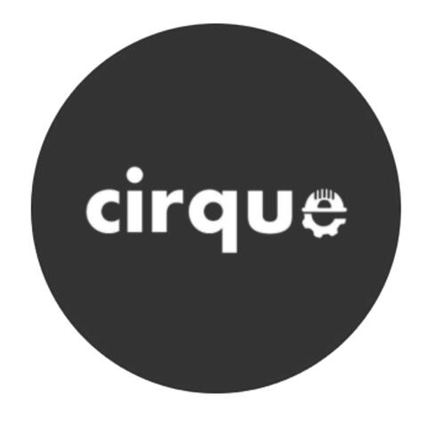 Cirque Queen's logo, black and white.