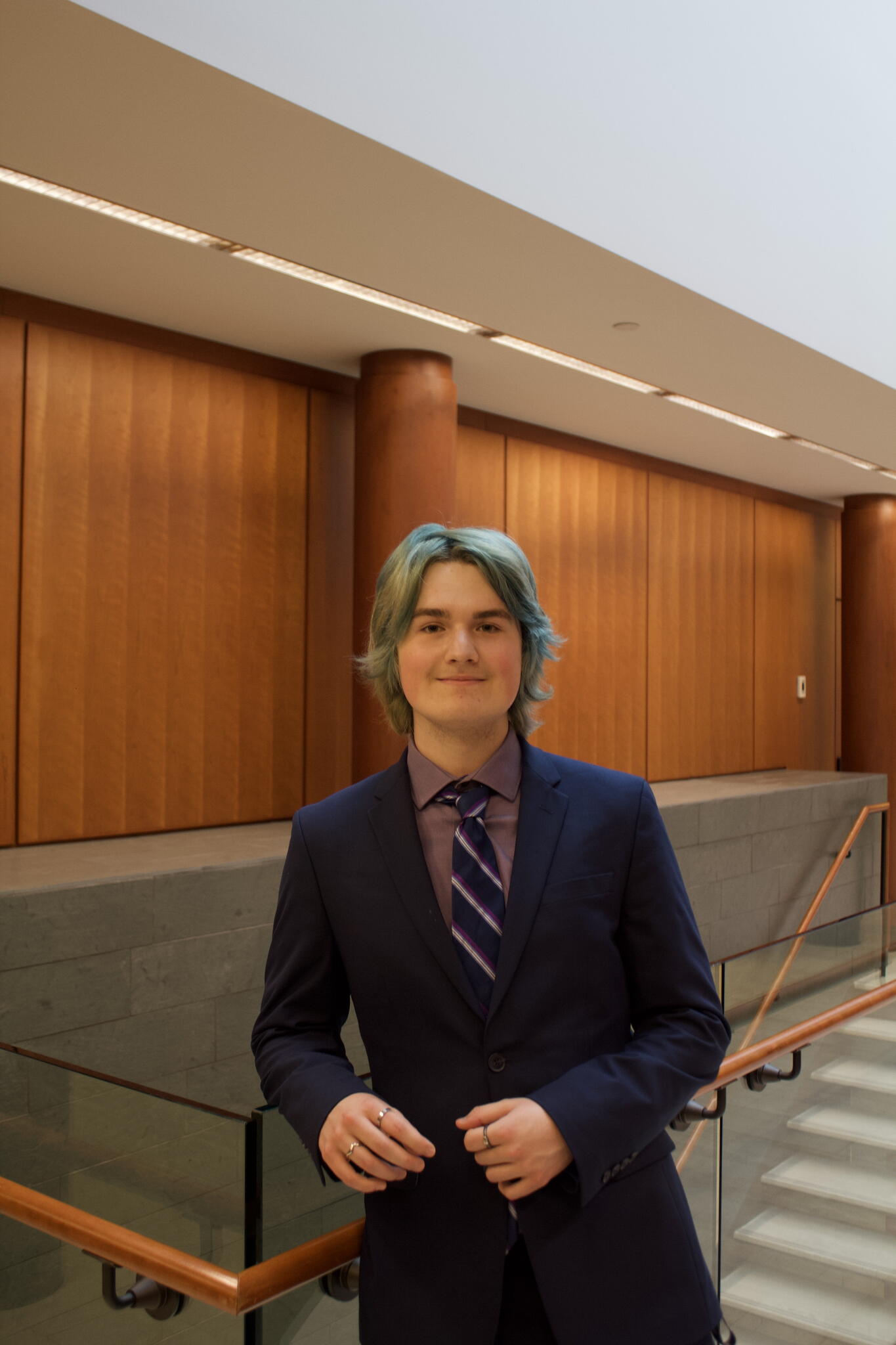 Student standing in hallway