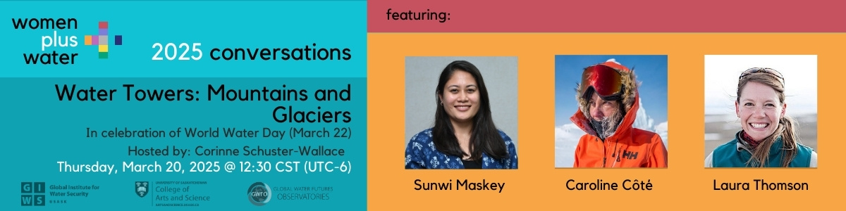 Poster of the Women Plus Water Conversations event.