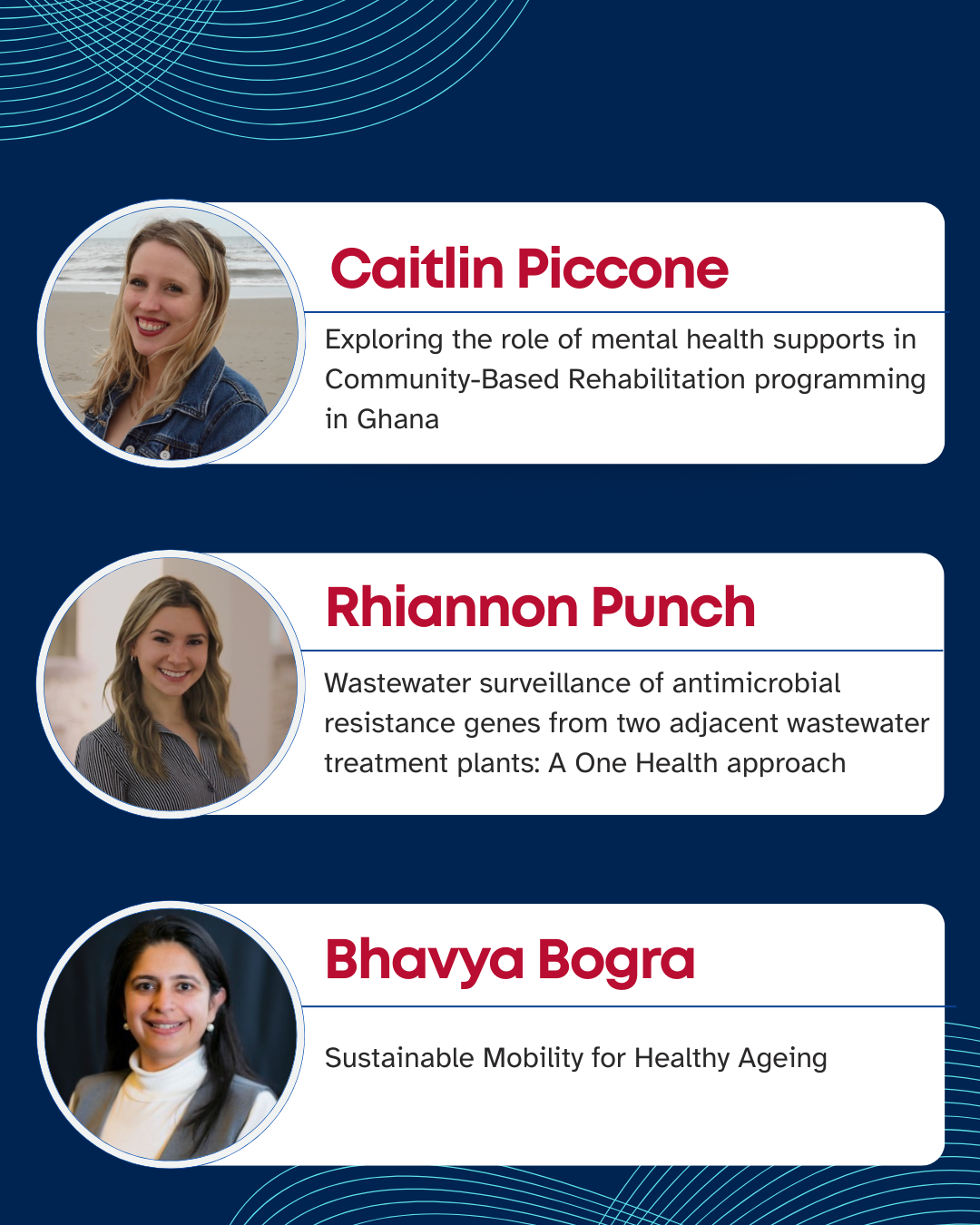 Various headshots and bios of the presenters at this event